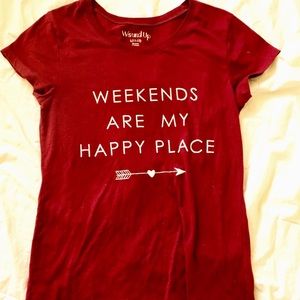 3/$20 Burgundy Slogan Tee